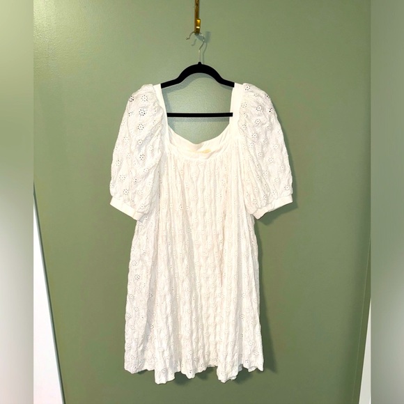 Anthropologie white mini eyelet dress - Picture 3 of 8